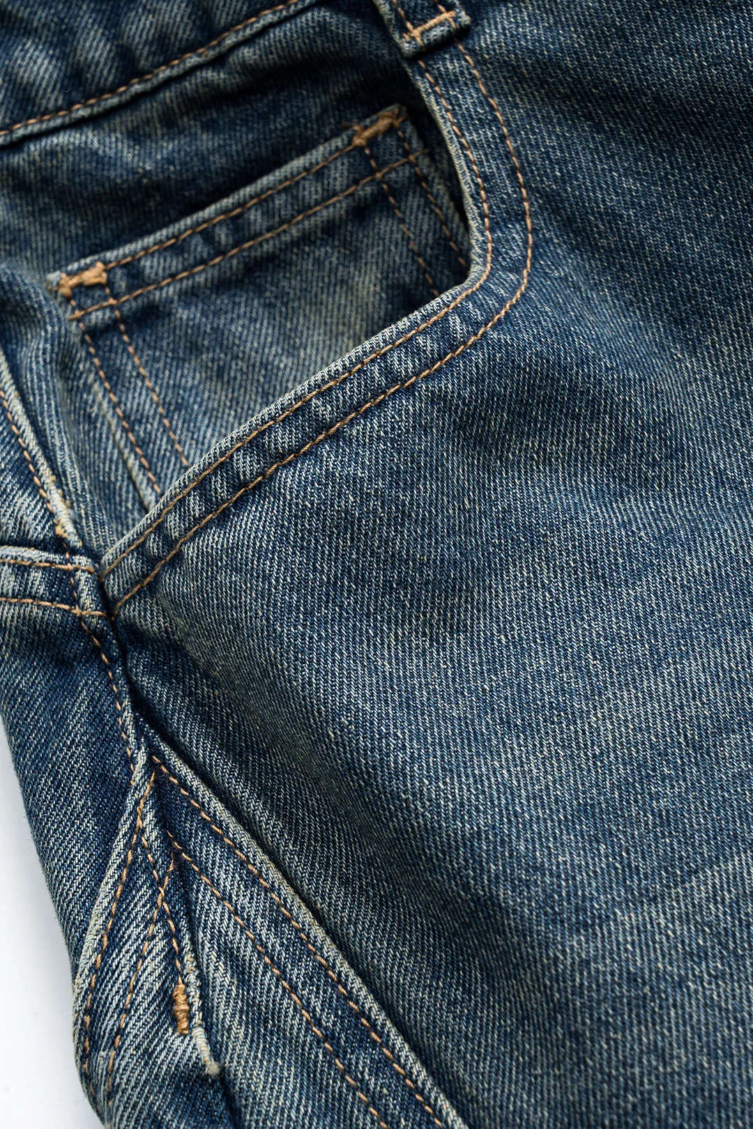 Denim knap lomme bred ben tønde jeans sold by Micas product image thumbnail 3