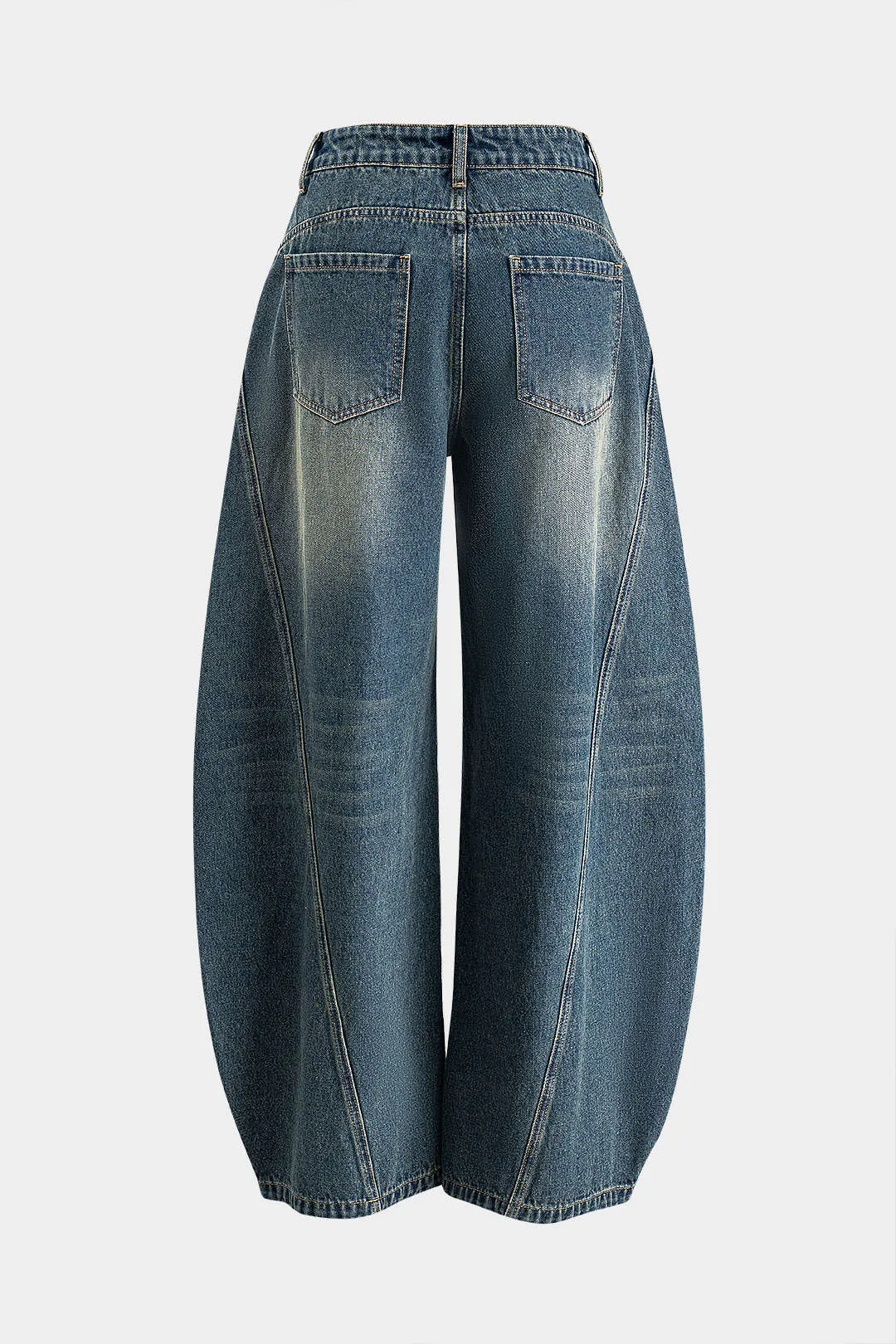 Denim knap lomme bred ben tønde jeans sold by Micas product image thumbnail 2
