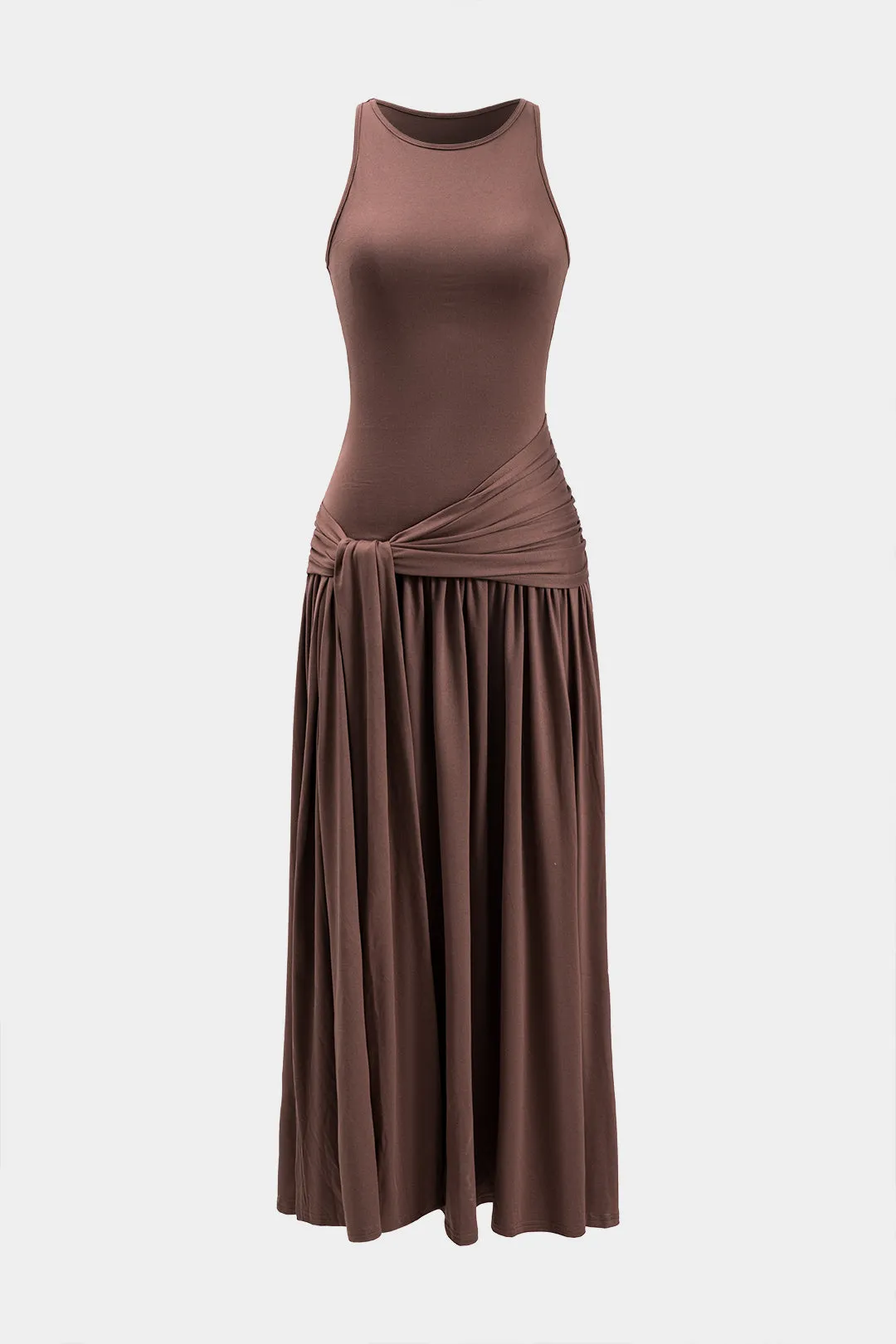 RUCHED KNOT Detalje ærmeløs maxi kjole sold by Micas