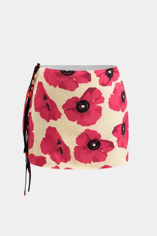 Blomsterprint Tie Knot Nederdel sold by Micas