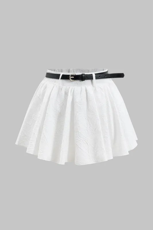 Solid Ruched Belted nederdel sold by Micas