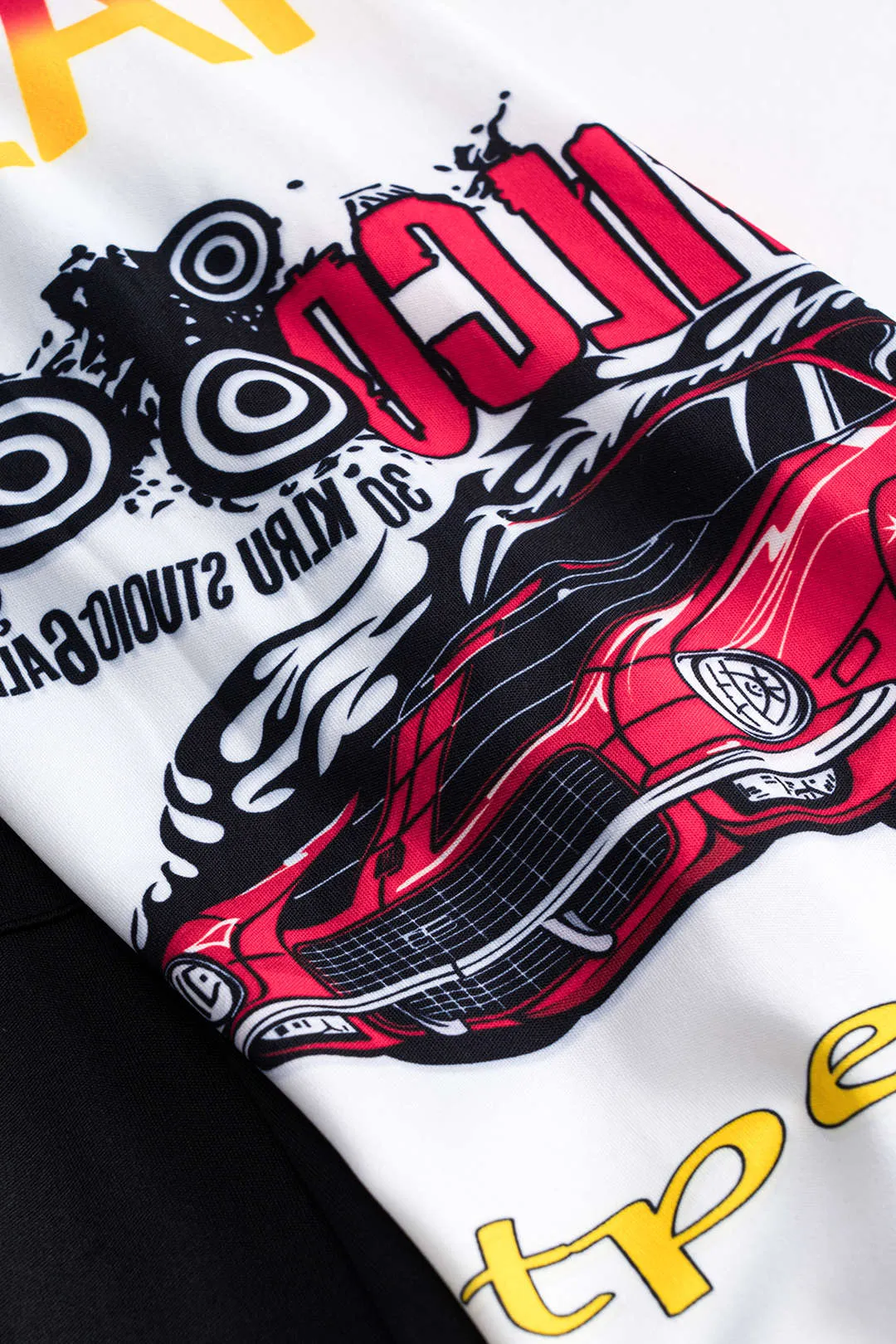 Plusstørrelse motorcykelprint Ruched Button FLAP Pocket Langærmet shirt sold by Micas product image thumbnail 5