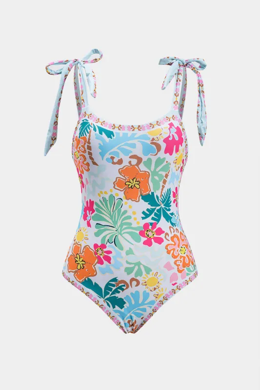 Ditsy Floral Print Tie-Up Tummy Control One-Piece badedragt sold by Micas