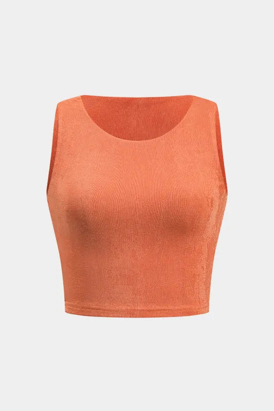 Solid ærmeløs tank top sold by Micas