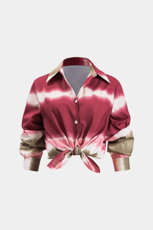 Tie farvestofprint knap langærmet skjorte sold by Micas