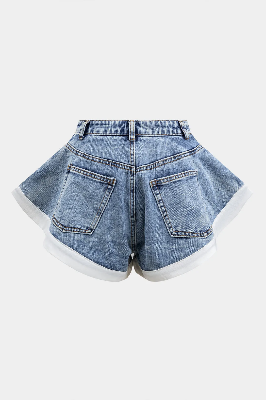 Denim kontrast knaplomme shorts sold by Micas product image thumbnail 2