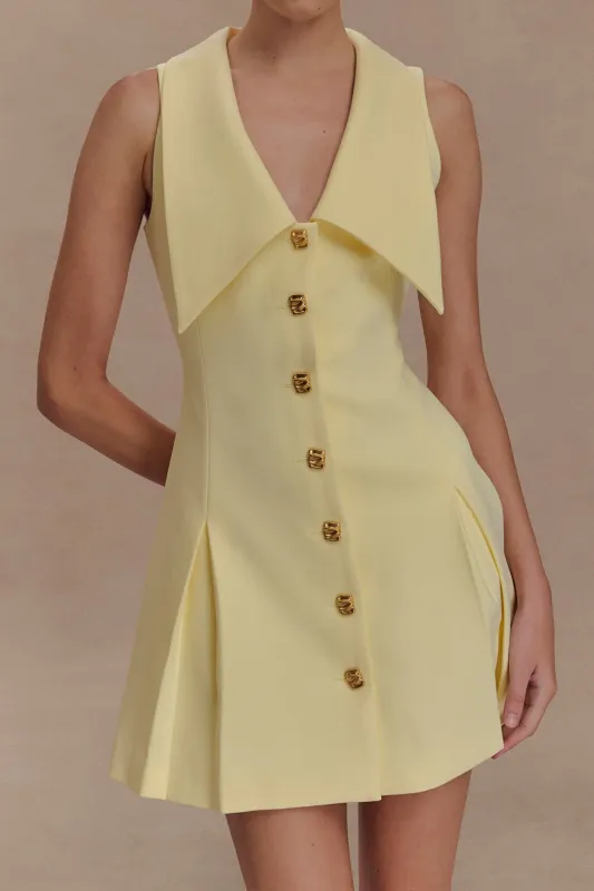 Pleated Button Sleeveless Mini Dress sold by Micas