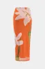 Blomsterprint Mesh Ruched Twist Knot Top og Nederdel sæt sold by Micas