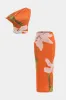 Blomsterprint Mesh Ruched Twist Knot Top og Nederdel sæt sold by Micas