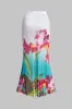 Blomsterprint Mesh Ruffle Nederdel sold by Micas
