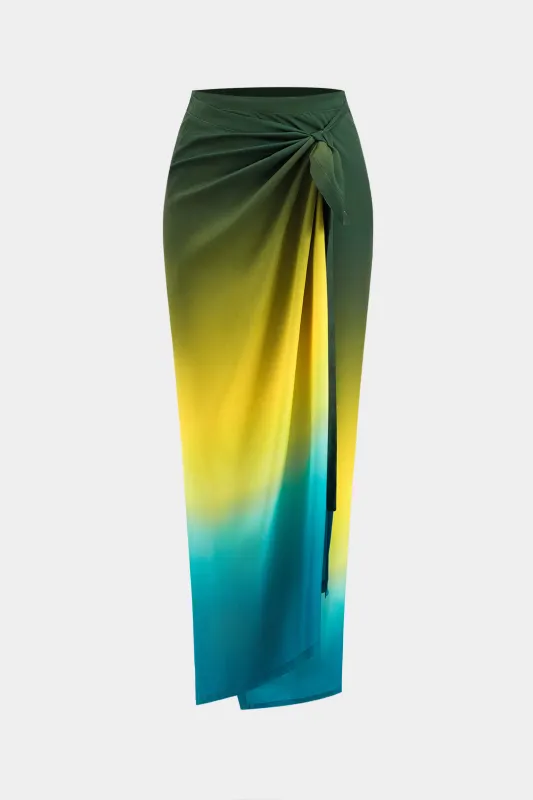 Ombre print ruched slips front nederdel made by Micas