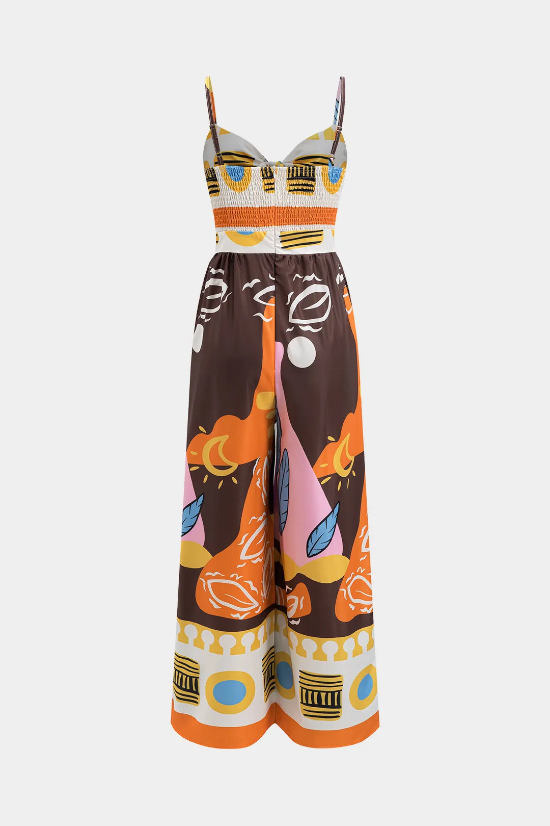 Abstrakt print Ruched Tie Front Slip Jumpsuit sold by Micas product image thumbnail 2