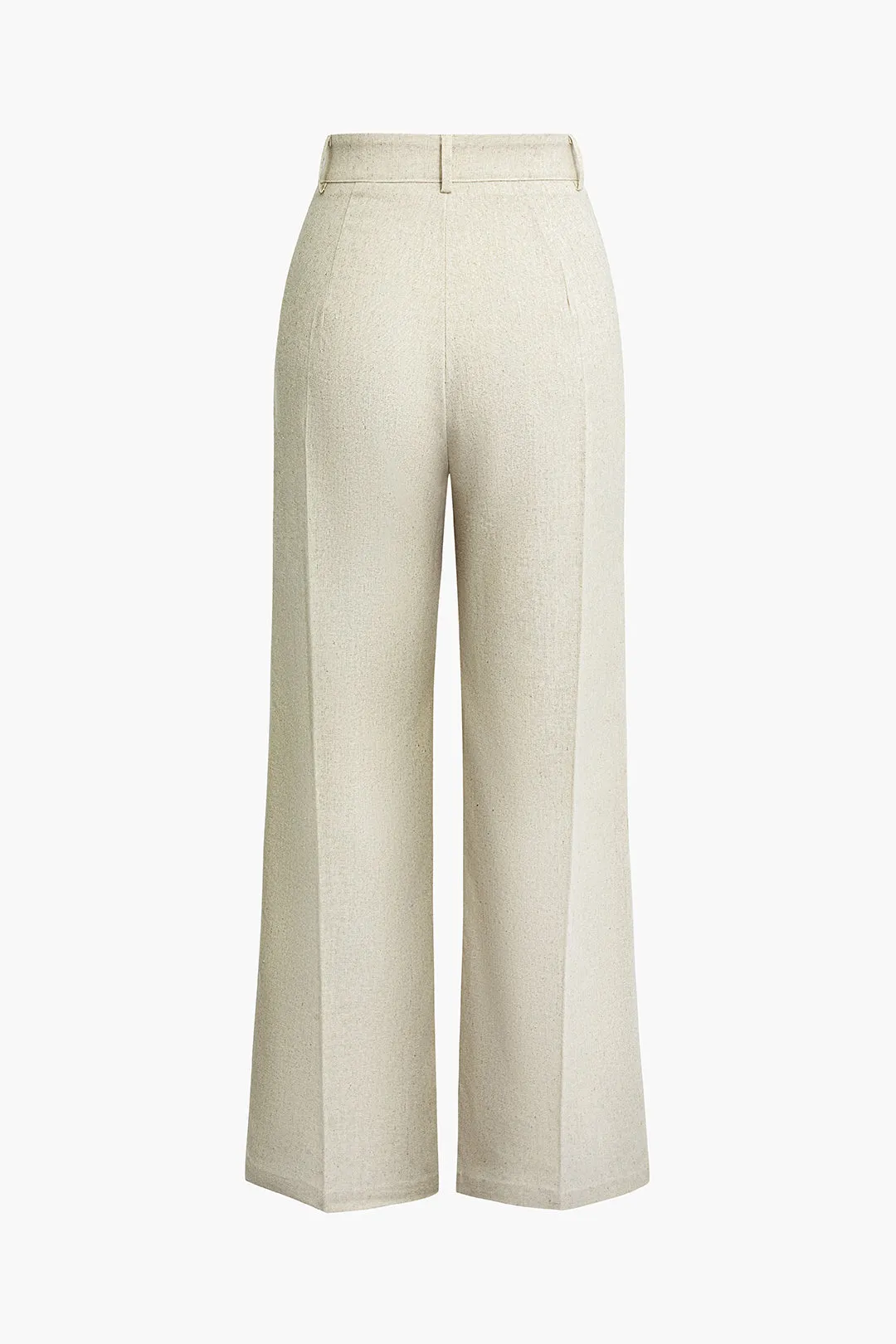 Linned knap top og plisserede brede benbukser sæt sold by Micas product image thumbnail 5