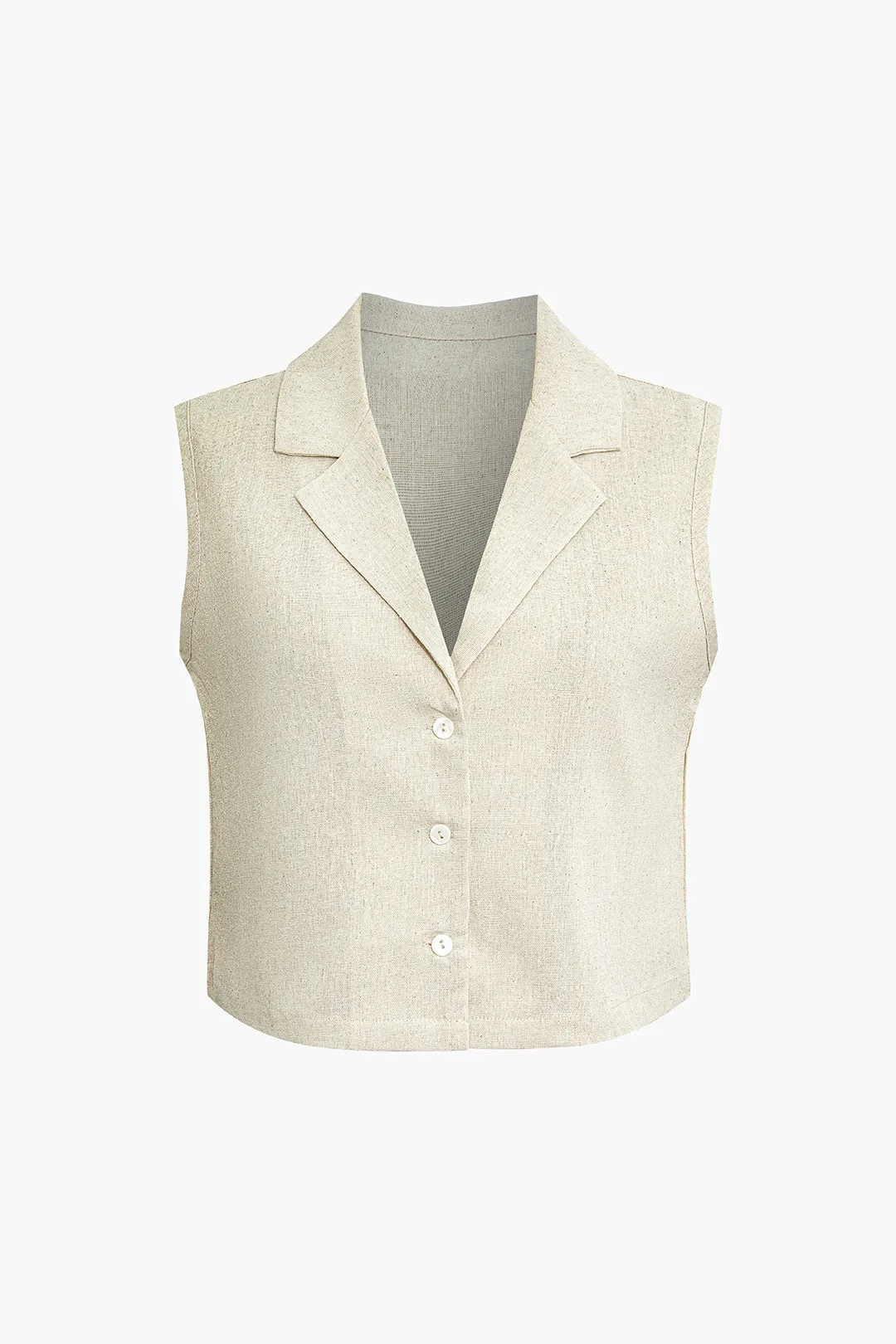 Linned knap top og plisserede brede benbukser sæt sold by Micas product image thumbnail 2