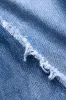 Denim frynse knap lomme brede ben jeans sold by Micas
