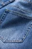 Denim frynse knap lomme brede ben jeans sold by Micas