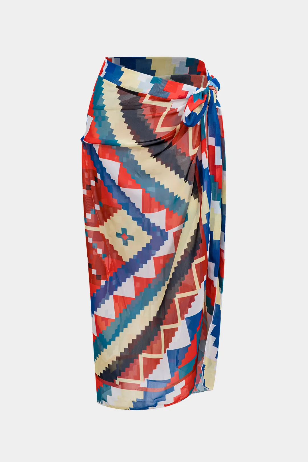 Geometrisk print chiffon ruffle badetøj sæt sold by Micas product image thumbnail 4