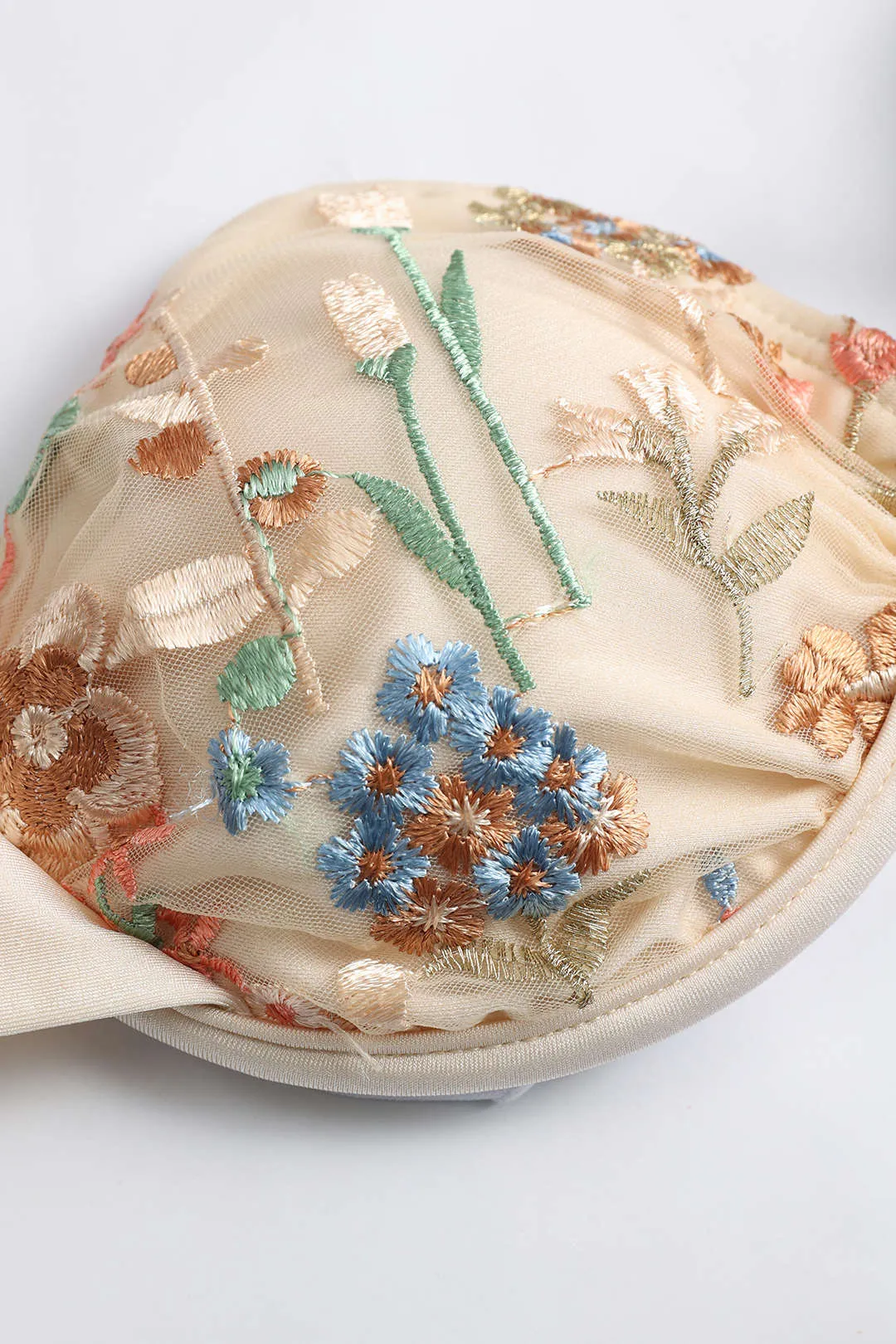 Mesh Embroidery Ruched Tie Up Bikini Set sold by Micas product image thumbnail 4