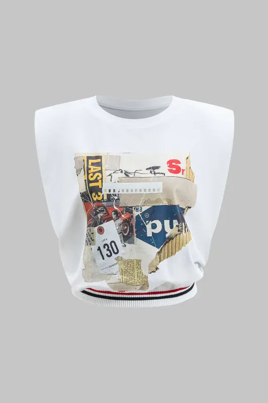 Bilbrev digitalt mønster print ærmeløs t-shirt sold by Micas