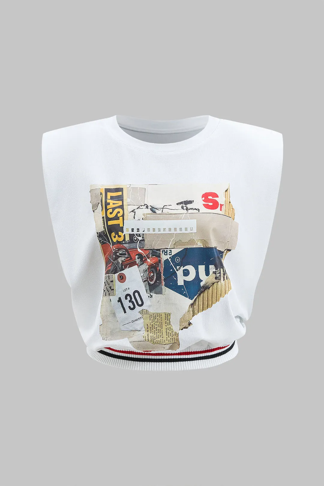 Bilbrev digitalt mønster print ærmeløs t-shirt sold by Micas