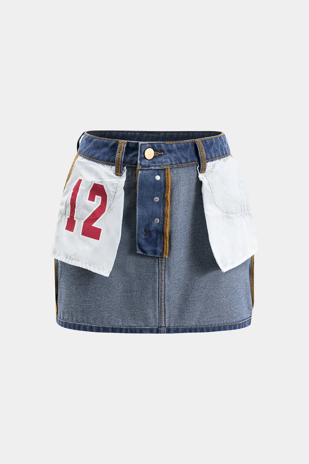 Reversibel denim lomme mini nederdel sold by Micas