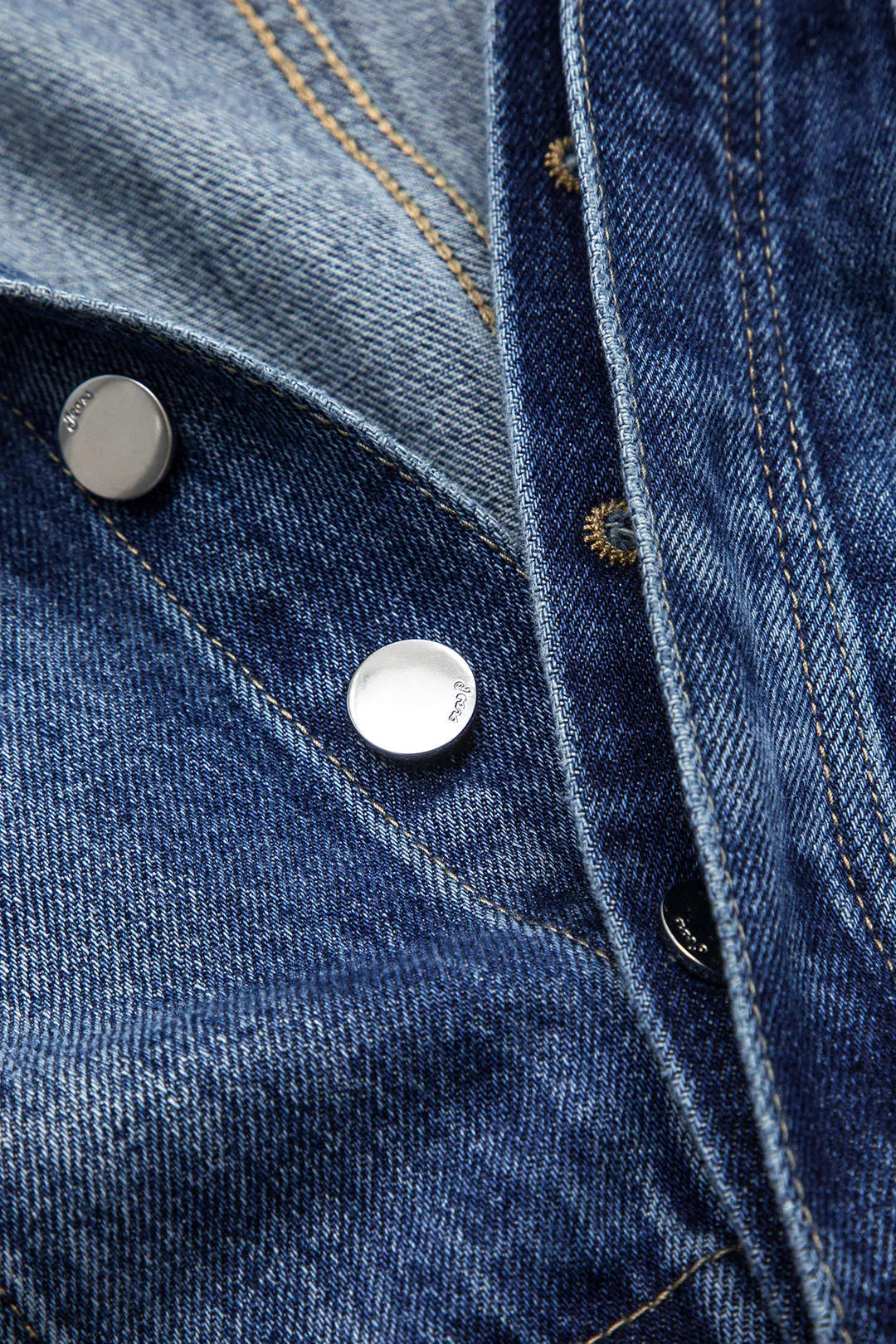 Denim knap lomme kortærmet jumpsuit sold by Micas product image thumbnail 3