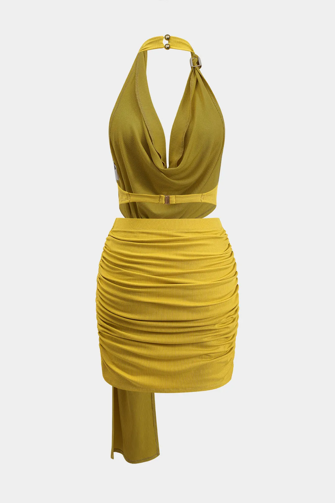 Metallisk detaljering Ruched Cowl Neck Mini Dress sold by Micas product image thumbnail 2