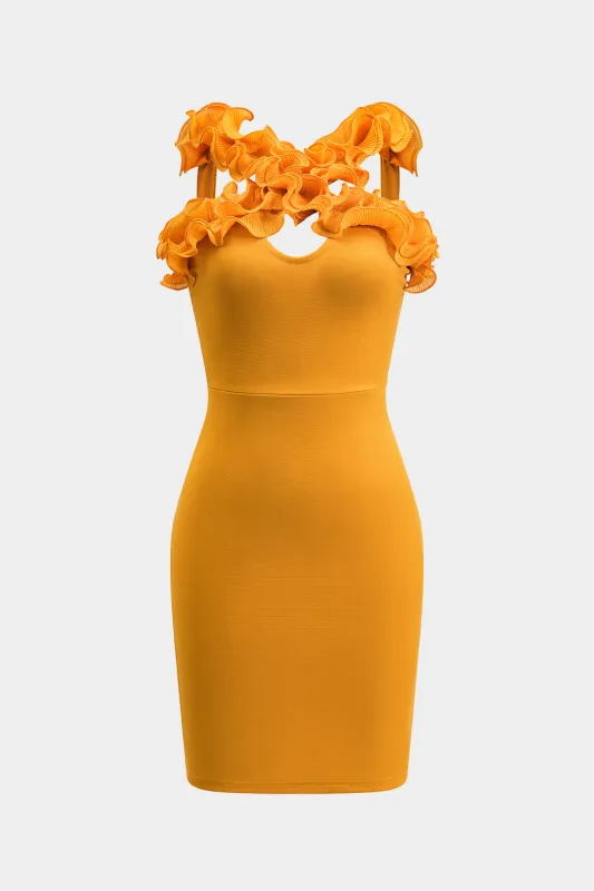 Skær ærmeløs rygfri mini -kjole ud sold by Micas