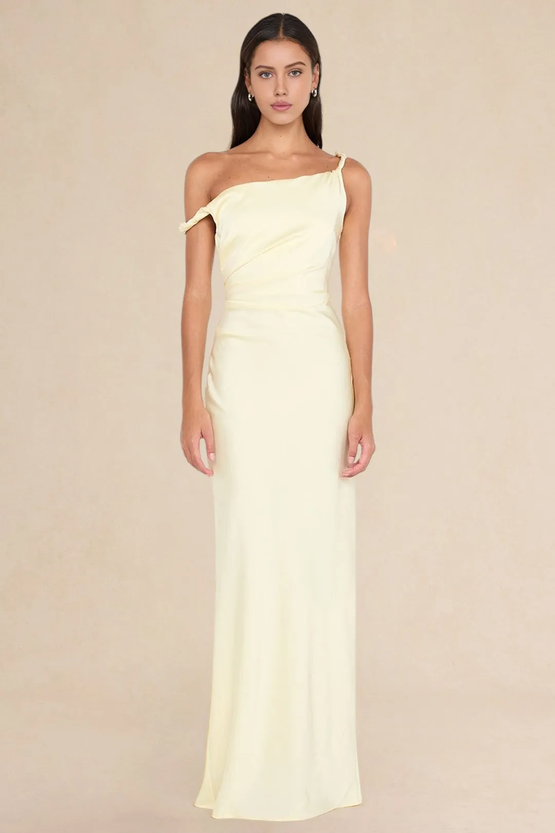 Satin Slip ærmeløs asymmetrisk maxi -kjole sold by Micas product image thumbnail 2