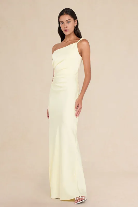 Satin Slip ærmeløs asymmetrisk maxi -kjole sold by Micas