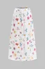 Blomsterprint -knap top og plisseret nederdel sæt sold by Micas