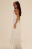 Chiffon grime nakke ruffle ærmeløs maxi kjole sold by Micas