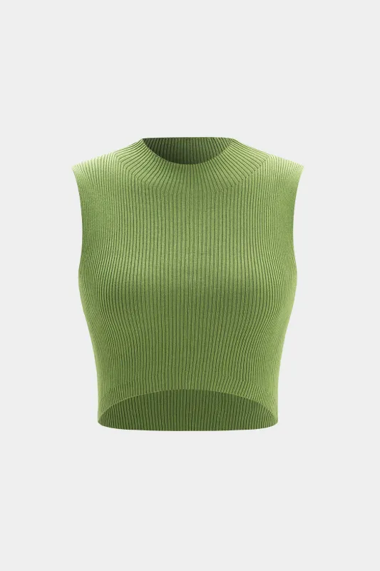 Grundlæggende strik afgrøde tank top sold by Micas
