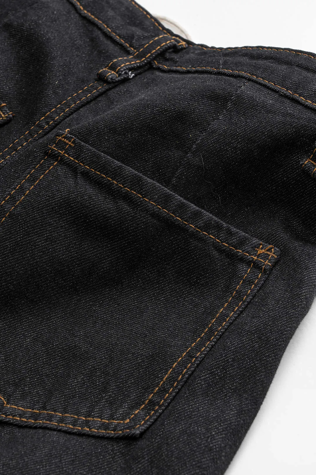 Brevprint denim Høj talje flettet brede ben tønde jeans sold by Micas product image thumbnail 5