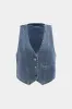 Denim -knap vest sold by Micas