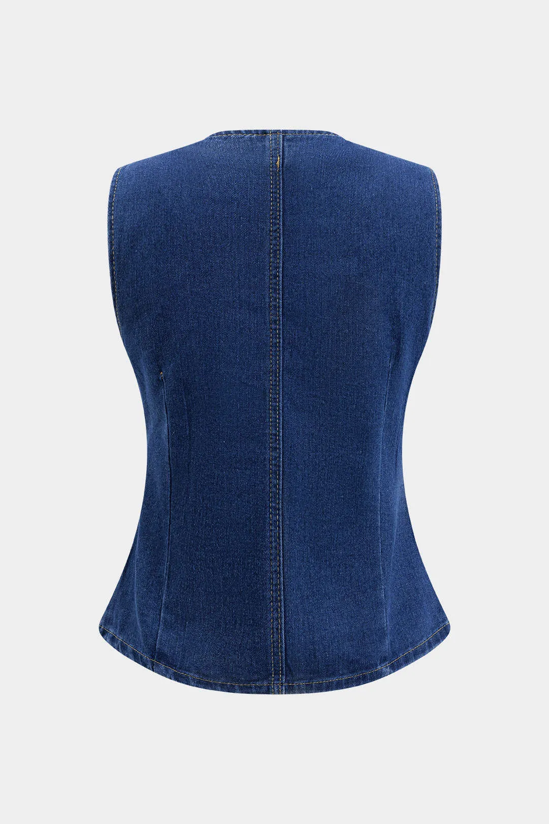 Denim -knap vest og brede ben jeans sæt sold by Micas product image thumbnail 4