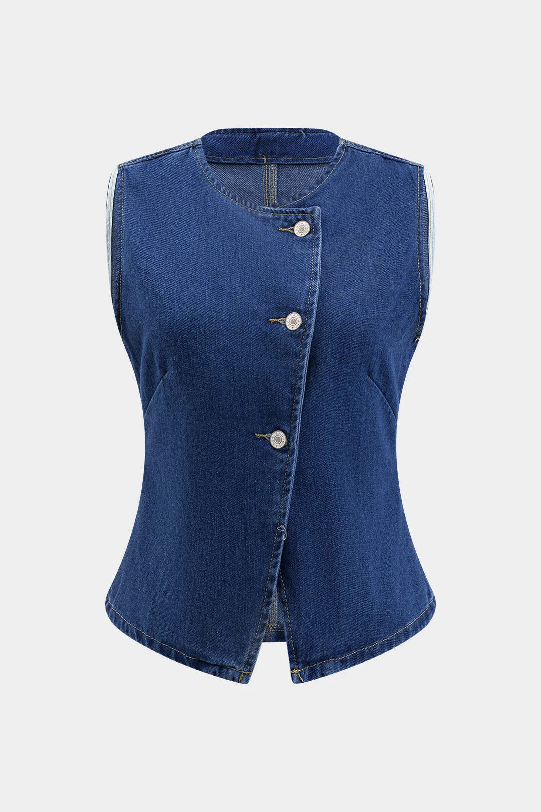 Denim -knap vest og brede ben jeans sæt sold by Micas product image thumbnail 3