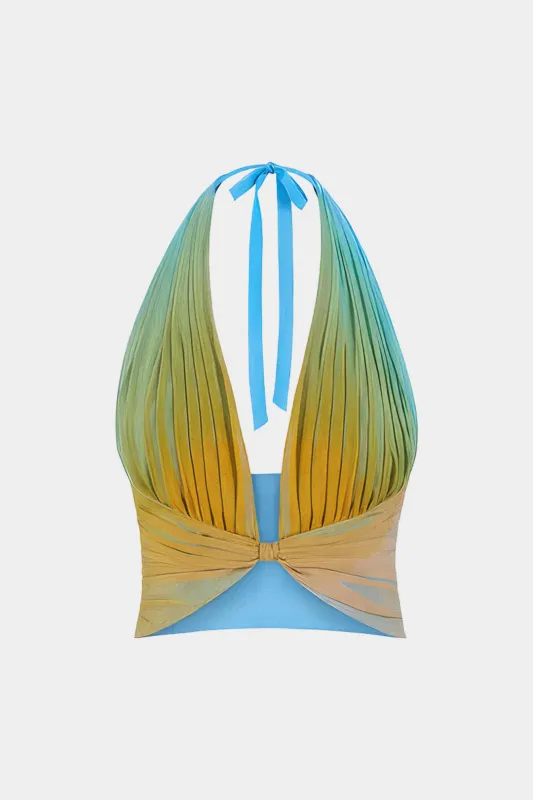 Ombre Print Mesh Ruched Tank Top sold by Micas