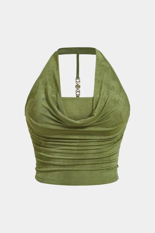 Plus størrelse cowl halstank top sold by Micas