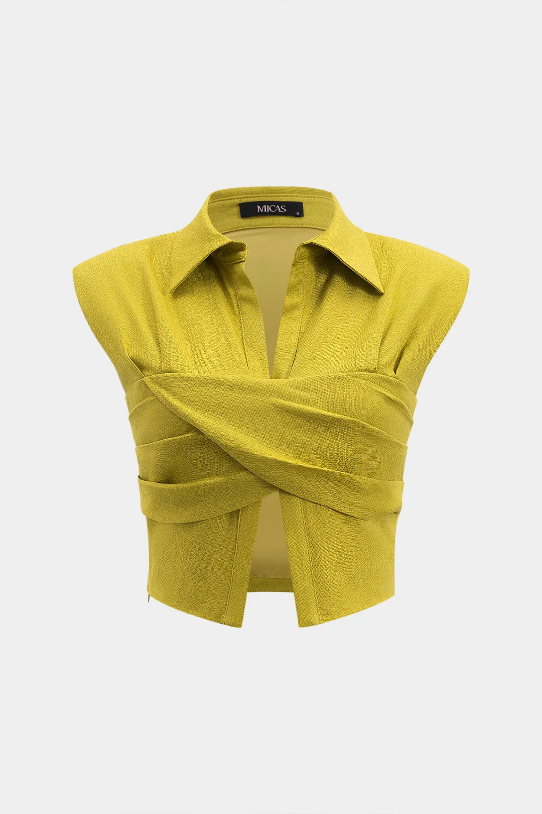 Linned krydsede Ruched Tank Top sold by Micas