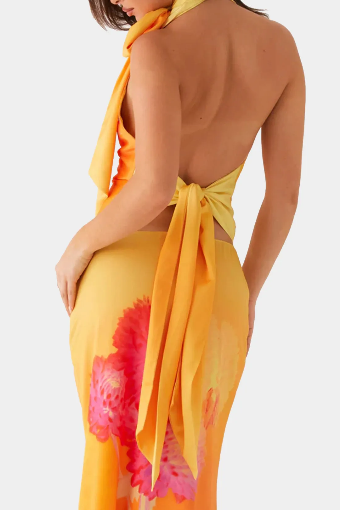 Blomsterprint Cowl Neck Top og Nederdel sæt sold by Micas product image thumbnail 2