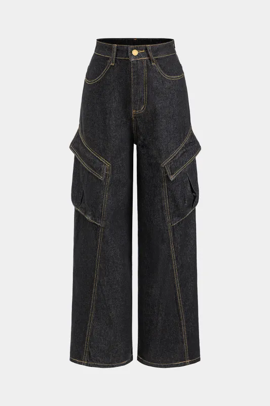 Denim klap lomme jeans sold by Micas