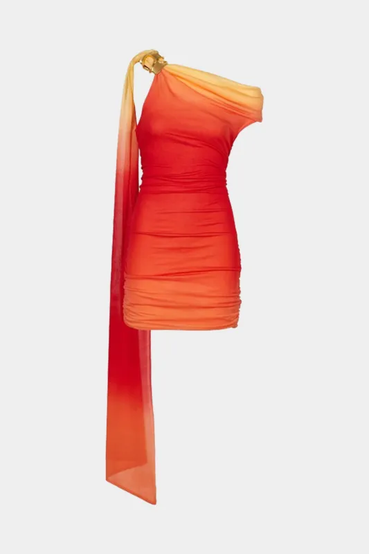 Ombre print mesh ærmeløs mini kjole sold by Micas