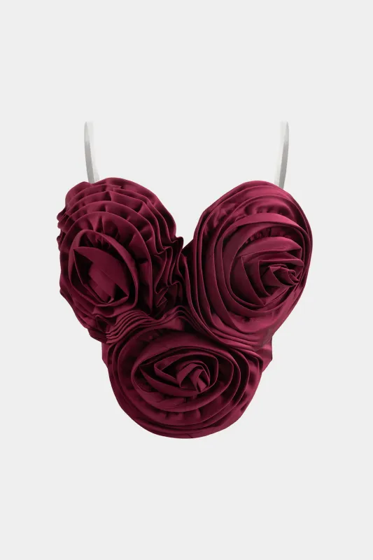 Satin 3d Floral Patchwork Cami Top sold by Micas