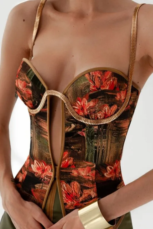 Jacquard Corset Detalje Cami Top sold by Micas