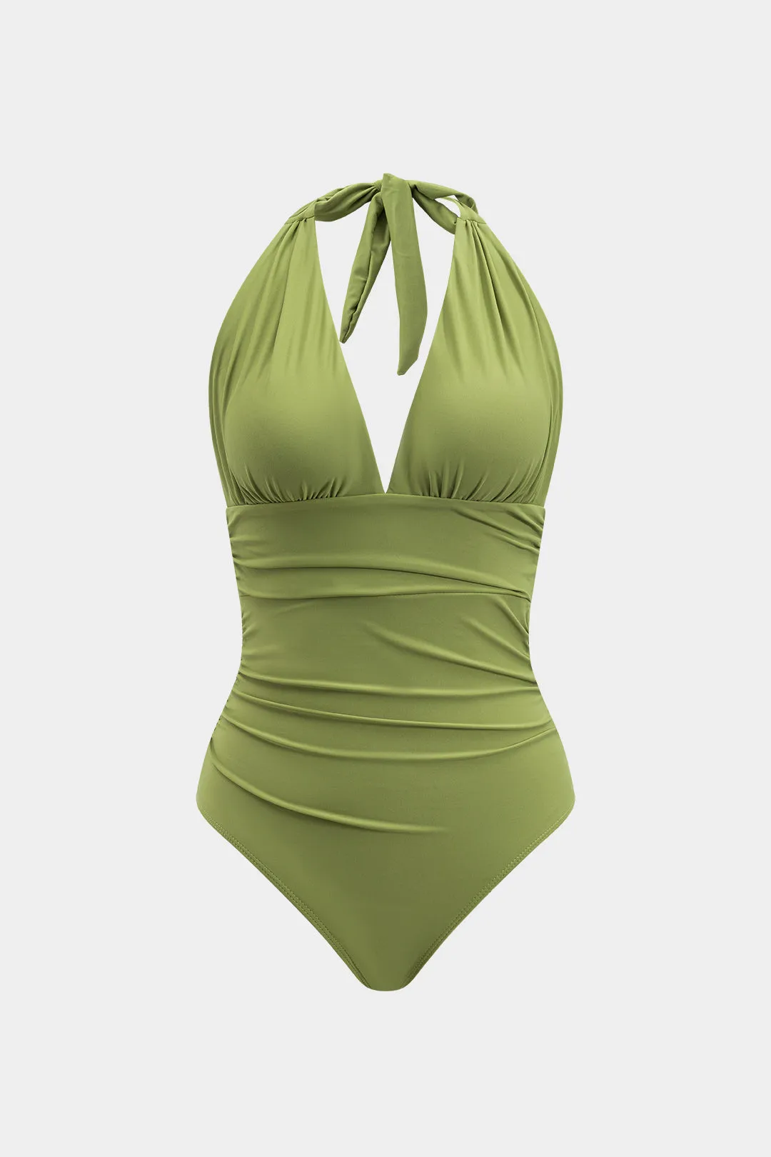 Tie halter rygfri v-hals-badedragt i ét stykke sold by Micas