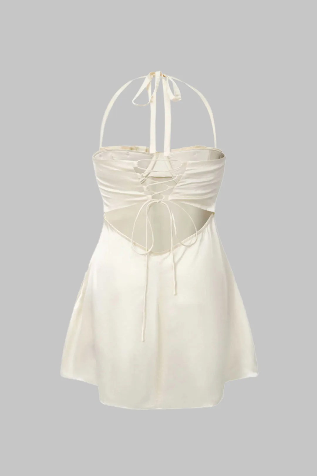 Satin halter hals ærmeløs mini kjole sold by Micas product image thumbnail 2