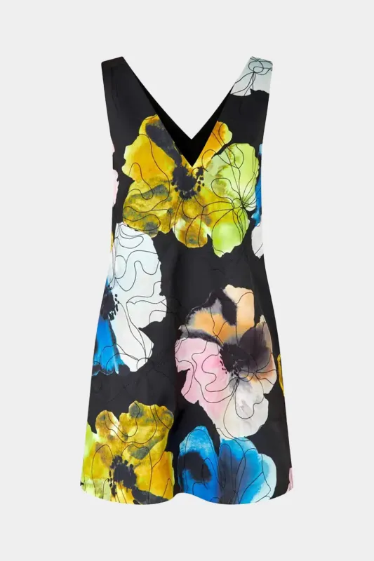 Floral Print V-Neck Sleeveless Mini Dress sold by Micas