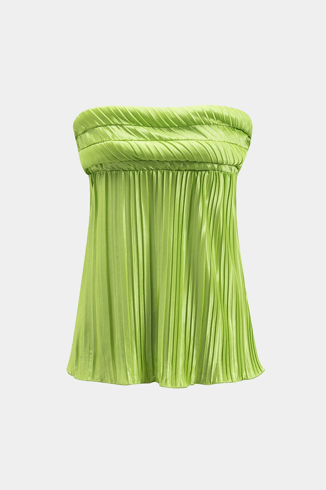 Satin plisseret stropløs top og nederdel sæt sold by Micas product image thumbnail 4