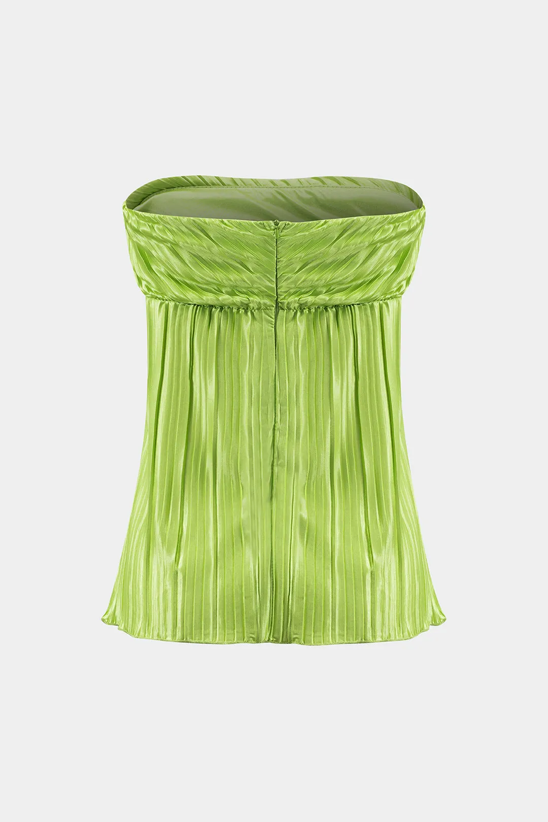 Satin plisseret stropløs top og nederdel sæt sold by Micas product image thumbnail 5